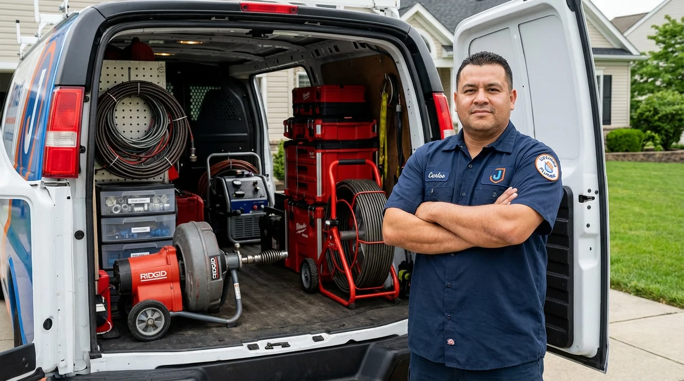 Professional drain cleaning equipment and Johns Plumbing LLC plumber in Coto Laurel